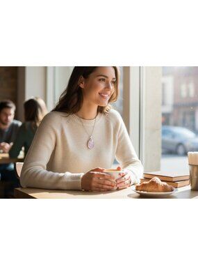 Rose Quartz Oval Pendant With 925 Sterling Silver Setting - 1.5 Inch Elegant Des